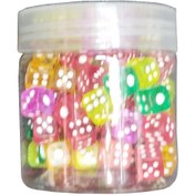 تصویر تاس بازی 12 میل رنگی بسته 100 عددی 