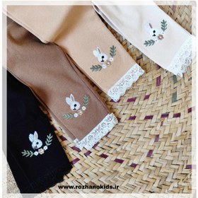 تصویر لگ دخترانه مدل خرگوشی رنگ کرم 