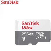 تصویر کارت حافظه microSDXC سن دیسک مدل Ultra کلاس 10 استاندارد UHS-I U1 سرعت 100MBps ظرفیت 256 گیگابایت SANDISK 256GB 100MBPS memory card