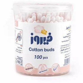 تصویر گوش پاک کن فیروز مدل Cotton buds بسته 100 عددی 