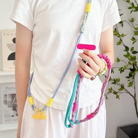 تصویر بند گوشی گردنی سبز آدامسی 