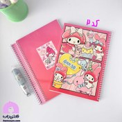 تصویر دفتر 50 برگ فانتزی فنری آوان 