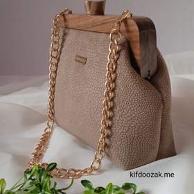 تصویر کیف دهانه چوبی 