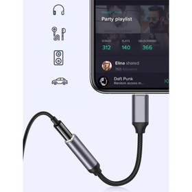 تصویر مبدل Aux تایپسی یسیدو YESIDO YAU19 طول 5.5 سانتیمتر کابل تبدیل USB-C به جک 3.5 میلی‌متری USB-C به جک 3.5 میلی متری