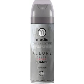 تصویر اسپری خوشبو کننده بدن مردانه طرح جدید مدل Allure Sport حجم 200میل مدیا Media Body Spray Allure Sport For Men 200ml