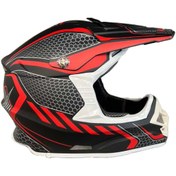 تصویر کلاه کاسکت کراسی ردلاین کد ۷۵۰ رنگ مشکی آبی براق 