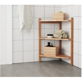 تصویر قفسه گوشه ایی حمام برند IKEAمدل RÅGRUND |چوب بامبو- ارسال15 الی 20 روز کاری 
