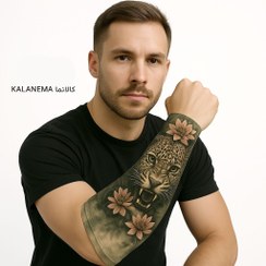 تصویر ساق دست مردانه طرح تاتو پارچه ای قابل شستشو 