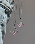 تصویر گردنبند استیل طرح پروانه شانس 