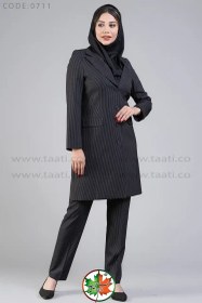 تصویر مانتو شلوار اداری دیپلمات | مدل پریسان | کد 0711 