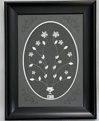 تصویر تابلو تمام نقره طرح گل 