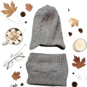 تصویر ست شال رینگی و کلاه دولایه 3103 