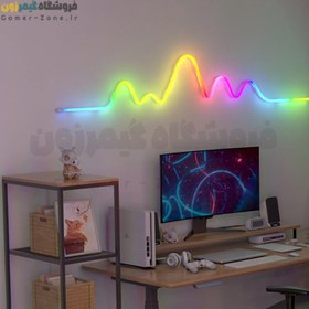 تصویر کیت کامل ریسه نئونی/سیلیکونی انعطاف پذیر هوشمند وای فای/بلوتوث RGBIC LED Neon Rope Light Full Kit 