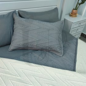 تصویر سرویس روتختی تک نفره بهاره مدل آرامش ذغالی Single bedspread set, Bahareh, Aramesh charcoal model