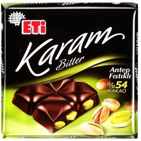 تصویر شکلات تلخ 54% اتی با مغز پسته 60 گرم ا ETI KARAM ANTEP FISTIK ETI KARAM ANTEP FISTIK