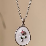 تصویر گردنبند رز میناکاری 