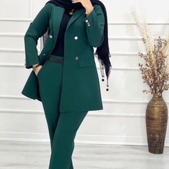 تصویر کت و شلوار زنانه مازراتی مشکی 