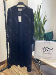 تصویر مانتو مجلسی مشکی ژاکارد کد 524 