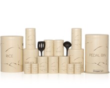 تصویر ست سرویس آشپزخانه اورانوس ۱۷ پارچه طرح ماربل کرم 