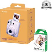 تصویر دوربین چاپ سریع فوجی بنفش یاسی با فیلم ۱۰ تایی FUJIFILM INSTAX MINI 12Purple film 10 pcs 