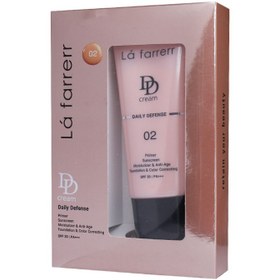 تصویر دی دی کرم لافارر انواع پوست شماره 02 بژ روشن Lafarrerr Daily Defense DD Cream