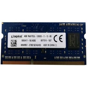 تصویر رم لپ تاپ کینگستون مدل 1600 DDR3L PC3L 12800S MHz ظرفیت 4 گیگابایت (6 ماه گارانتی بازرگان-آی‌تی/ استوک اورجینال) ا 1600 DDR3L PC3L 12800S MHz SODIMM 1600 DDR3L PC3L 12800S MHz SODIMM