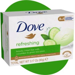 تصویر صابون بیوتی کرمی 3 در 1 داو مدل طراوت بخش عصاره چای و خیار سری جدید 90 گرم ( واردات قانونی ارسال از منطقه آزاد ارس ) 