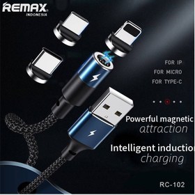 تصویر کابل شارژ و انتقال داده مغناطیسی برند Remax مدل Zigie Series RC-102 