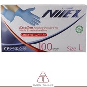 تصویر دستکش نیتریل نیتکس سایز لارج بسته ۱۰۰ عددی 