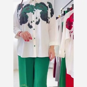 تصویر ست شومیز و شلوار زنانه آوازه جنس مازراتی سایز ۳۸ تا ۴۸ 