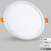 تصویر پنل توکار قابل تنظیم گرد 20 وات زمان نور 