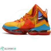 تصویر کفش بسکتبال زنانه نایک لبرون طرح اصلی Nike lebron 19 Orange 