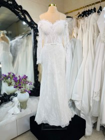 تصویر لباس عروس مدل ماهی دو دامنه Bellaflora - اجاره two piece fish wedding dress