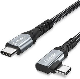 تصویر کابل USB-C 100 واتی Fasgear با تراشه E-Marker، 3 فوت 90 درجه 5A Power Deilvery USB 3.1 Gen 2 Type C to C سیم شارژ سریع داده 10 گیگابیت بر ثانیه سازگار برای Google Pixel 4 3 2 XL، Macbook، Pixelbook، S20، Black - ارسال 20 روز کاری Fasgear 100W USB-C Cable with E-Marker Chip, 3ft 90 Degree 5A Power Deilvery USB 3.1 Gen 2 Type C to C 10Gbps Data Fast Charging Cord Compatible for Google Pixel 4 3 2 XL,Macbook,Pixelbook,S20,Black