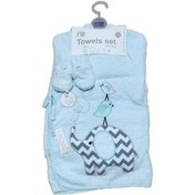 تصویر ست حوله نوزادی مادرکر ۵ تکه مدل فیل و جوجه 