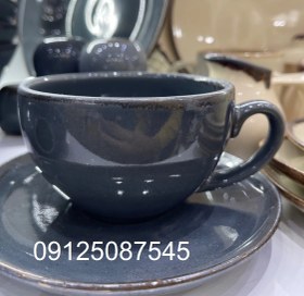 تصویر فنجان نعلبکی لته دوریکا طرح بانددار cup and saucer dorika