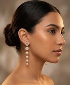 تصویر گوشواره مرواریدی آویزی 