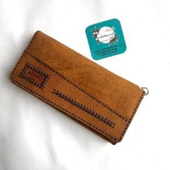 تصویر کیف پول چرم طبیعی دستدوز شتر 