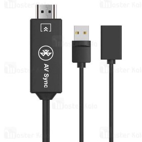 تصویر کابل و دانگل بلوتوث HDMI اونتن مدل USB(Female) to HDMI with bluetooth cable OTN-75003 