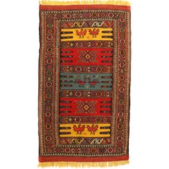 تصویر گلیم خراسان دستبافت دو متری مدل سفره کردی 