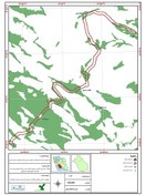 تصویر عنوان نقشه: موقعیت اراضی قابل حفاظت در پهنه اثر پذیر شیراز -بوانات 