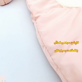 تصویر کاپشن نوزادی خرگوش خز دار گلبهی ، طوسی و نسکافه ای رنگ ( سایز 2 و3 ) تخفیف ویژه 