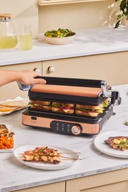 تصویر دستگاه ساندویچ و تست فلزی گریل Gastro Gourmet Grill Toaster Copper 2000 W 6 Karaca 