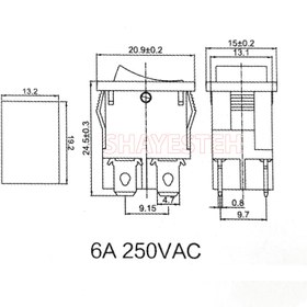 تصویر کلید راکر کوچک چهار پین دو حالت 