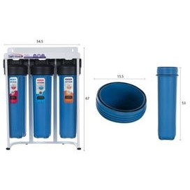 تصویر دستگاه تصفیه آب سافت واتر مدل SW-J-3s پیش تصفیه ۳ مرحله‌ای جامبو 