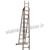 تصویر نردبان اکسلنت ۷.۵ متری ۲۸ پله ۳ تکه آلوم پارس 