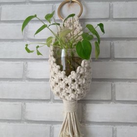تصویر آویز گل مکرومه macrame