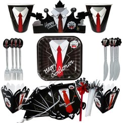 تصویر پک اقتصادی ۱۰ نفره تم تولد جنتلمن مدل STBT878 