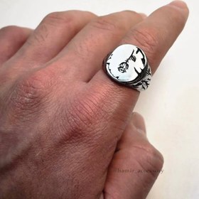 تصویر انگشتر استیل مردانه - گل رز 