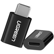 تصویر تبدیل OTG تایپ سی به Micro USB یوگرین مدل US157 Ugreen US157 USB-C Male to MicroUSB Female OTG Adaptor